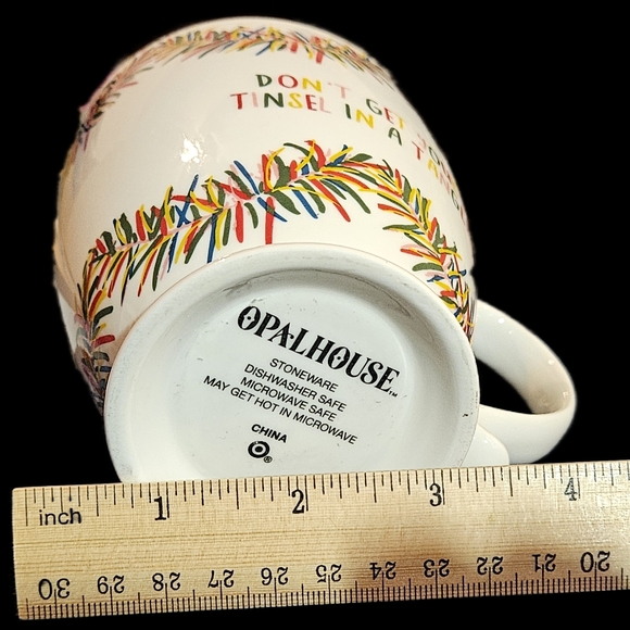 Opal House Mug Don’t Get your Tinsel in a Tangle.  Cheerful Christmas Mug Cup. - Picture 7 of 7